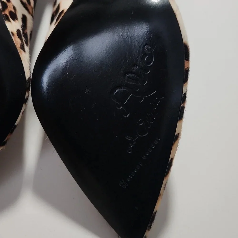 Alice & Olivia | Creda Leopard Print Calf Hair Stiletto Pumps - Size 6.5